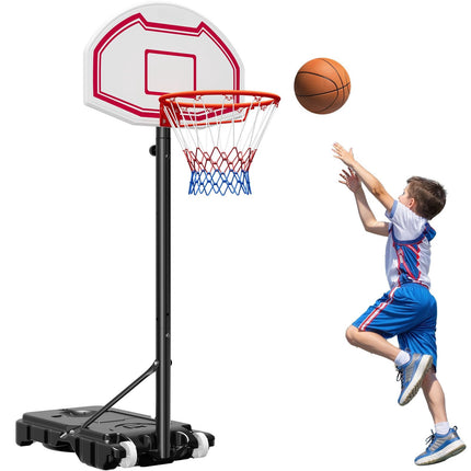 Portable Basketball Hoop, 5.2–6.9 Ft Adjustable, Wheels