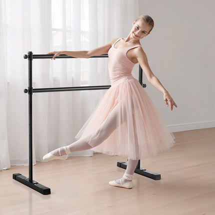 Portable Double Ballet Barre, Height Adjustable, 350 lb