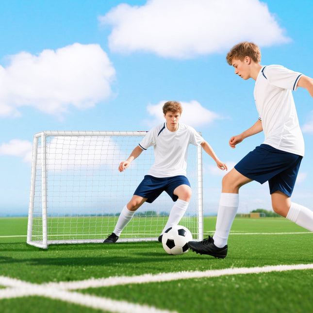 Nešiojami sodo futbolo vartai - atsparūs oro sąlygoms, lengvai surenkami, 180x92x124 cm