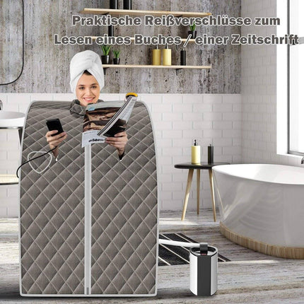 Nešiojama garinė pirtis, 3 l, 1000 W, 9 temperatūros nustatymai, pilka