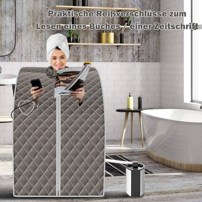 Nešiojama garinė pirtis, 3 l, 1000 W, 9 temperatūros nustatymai, pilka