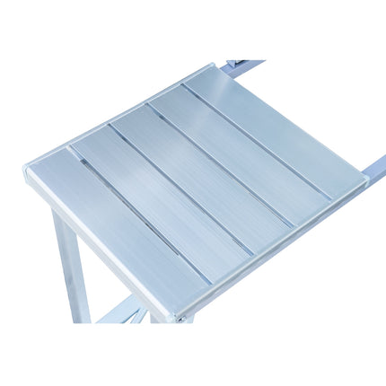 Sulankstomas stalas su sėdynėmis, aliuminio pikniko lagaminas, nešiojamas, sidabro spalvos ir MDF, 84,5 x 67,5 x 66,5 cm, stovyklavimui ir lauko naudojimui