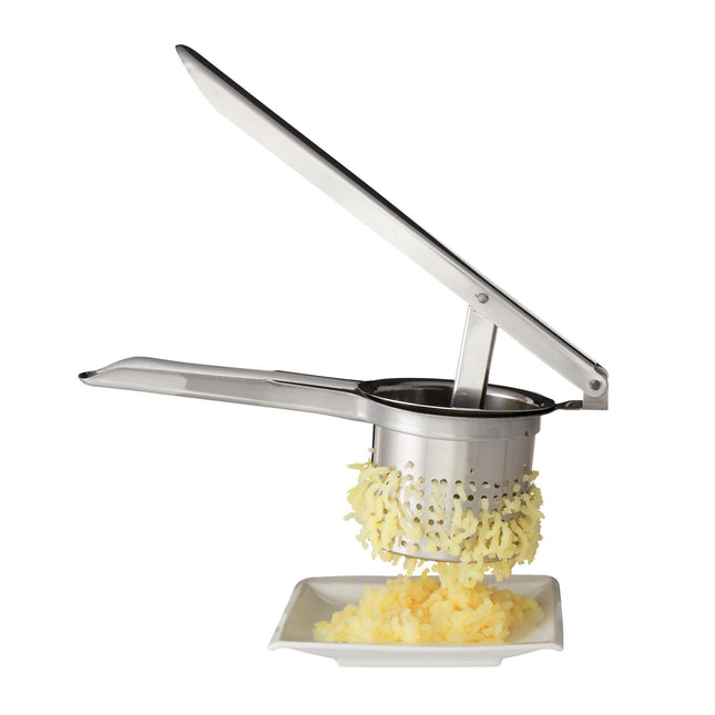 Bulvių ir spaetzle presas, nerūdijančio plieno, bulvių grūstuvė, bulvių trintuvas, sidabro spalvos