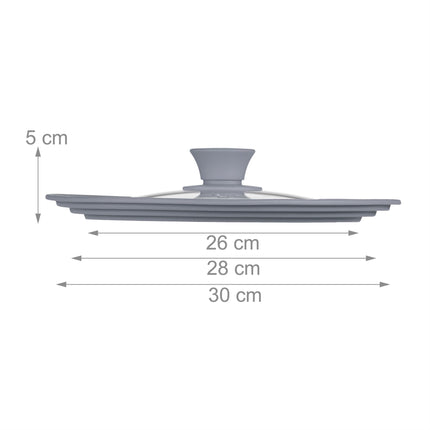 Puodo dangtis 26-30 cm su silikonu