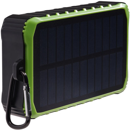 PowerBank 10,000 mAh Solar Cell Crank Black/Green