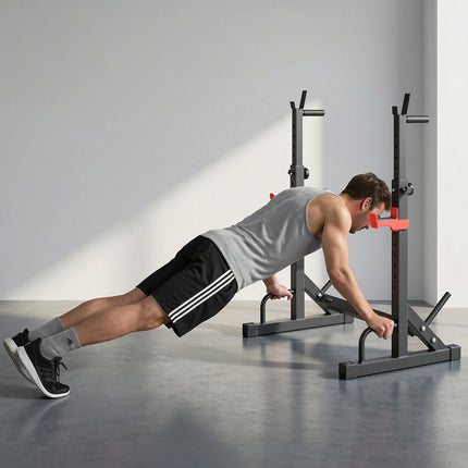 Power Cage Squat Rack – Adjustable Height, 550 lb Capacity