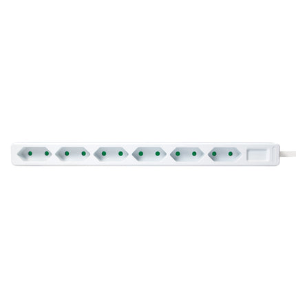 Power outlet Slim Euro 6-way 1.5m White