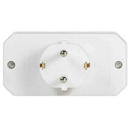 Power socket with 2 Euro + 1 grounded socket White