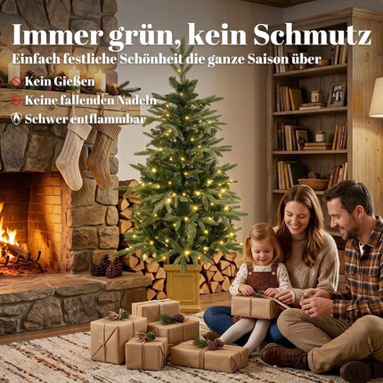 Pre-Lit Artificial Christmas Tree 120 cm with 110 LEDs, Remote Control, 147 Tips