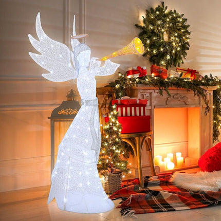 Iš anksto apšviestas kalėdinis angelas, 62 colių, 100 LED, lauko