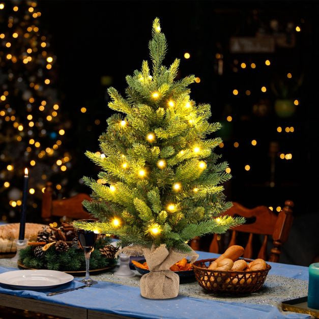 Iš anksto apšviesta mini Kalėdų eglutė 60 cm, 35 šiltai baltos šviesos diodai