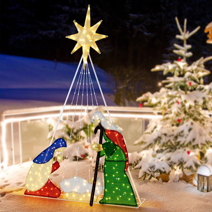 Apšviestos prakartėlės rinkinys, 180 cm, 240 LED, 6 režimai