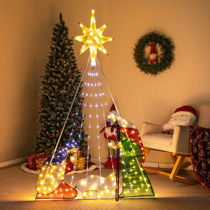 Apšviestos prakartėlės rinkinys, 180 cm, 240 LED, 6 režimai