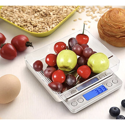 Tikslios virtuvės svarstyklės 500 g 0,01 g LCD ekranas
