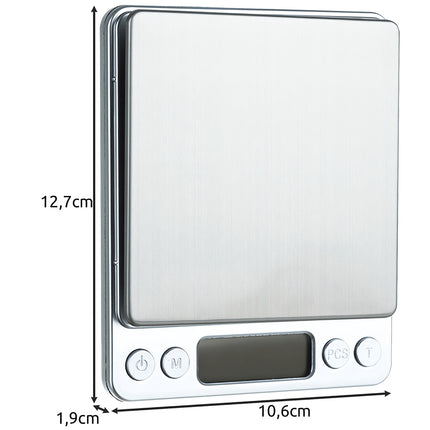 Tikslios virtuvės svarstyklės 500 g 0,01 g LCD ekranas