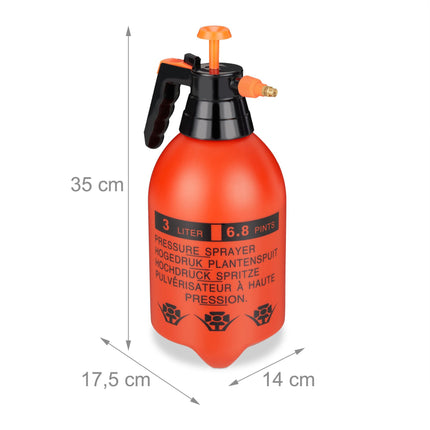 3 litrų oranžinis slėginis purkštuvas