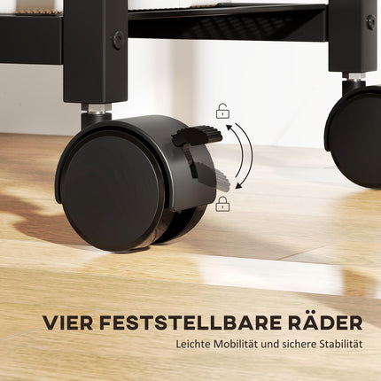 Spausdintuvo stovas su ratukais, lizdais, USB ir USB-C, 40 kg keliamoji galia