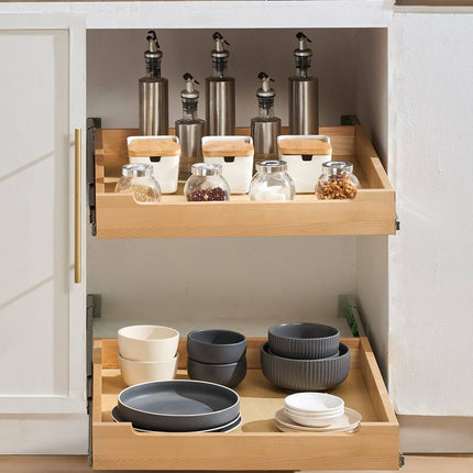 Pull-Out Cabinet Organizer, 20 x 21, Soft-Close Wood Drawer