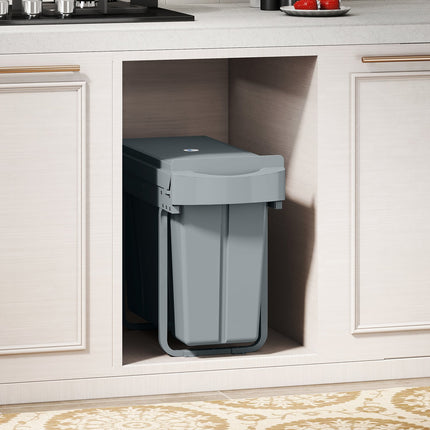 Ištraukiama virtuvės šiukšliadėžė, 2 nuimami kibirai, 30 l, metalinė