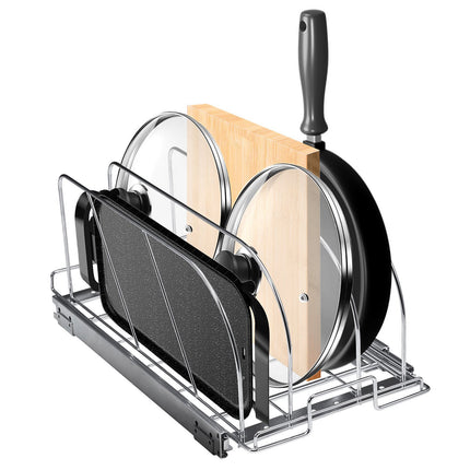 Pull Out Pan and Pot Rack, Adjustable Dividers, 12.5 In