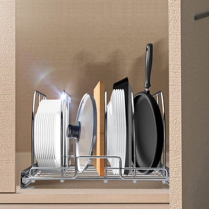 Pull Out Pan and Pot Rack, Adjustable Dividers, 12.5 In