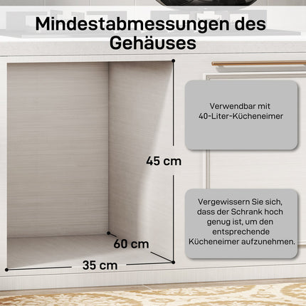 Ištraukiama šiukšliadėžė, 2 x 20 l, išimamos šiukšliadėžės, pilka