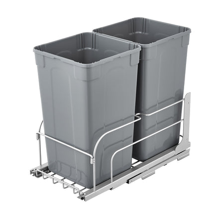 Pull-Out Trash Can, Double 27 Qt, Soft-Close Door Mount
