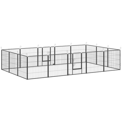 Šuniukų žaidimų aptvaras, 16 dalių, sulankstomas su durelėmis, 3,2 m x 3,2 m