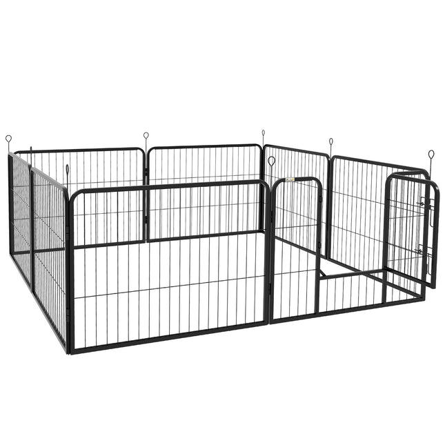 Šuniukų bėgtukas, lauko aptvaras, šuniukams, 8 panelės, lauko aptvaras, žaidimų aptvaras, šuniukų tvora su durelėmis, 60 x 80 cm