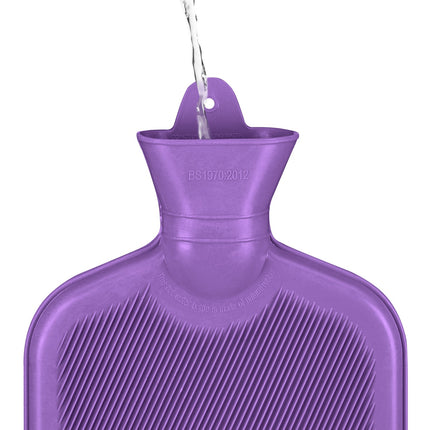 Violetinis karšto vandens butelis 2 l, nepralaidus, malšina skausmą