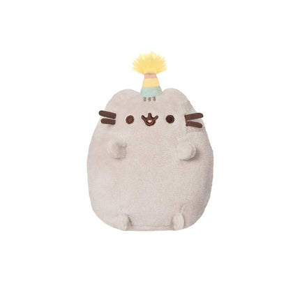 Pusheen minkštas žaislas sėdintis Pusheen su vakarėlio kepure, 10 cm