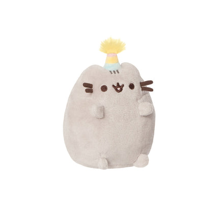 Pusheen minkštas žaislas sėdintis Pusheen su vakarėlio kepure, 10 cm