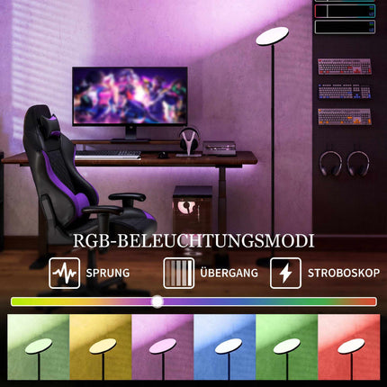 RGB toršeras, pritemdomas, nuotolinio valdymo ir lietimui jautrus, juodas