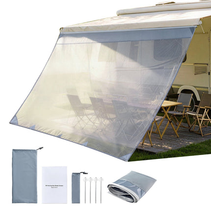 RV Awning Sun Shade Screen, 2 x 3.3 m Mesh, Fits 3.5 m