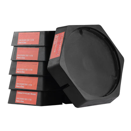 RV Leveling Pads, 9-Inch Round Rubber, 5000 lb, 6-Pack
