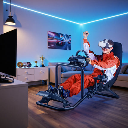 Racing Wheel Stand Cockpit Seat, Fits Logitech Thrustmaster