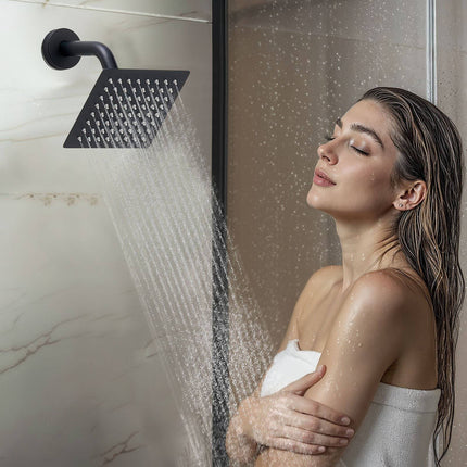 Rain Shower System Set, Dual Head, Handheld, Matte Black