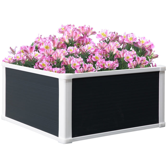Raised plastic garden bed with drainage, 60x60x30 cm