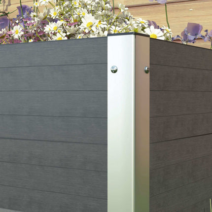 Raised Garden Bed 60 x 60 x 30 cm, Open Bottom, Weatherproof, Dark Grey
