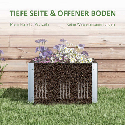 Raised Garden Bed 60 x 60 x 30 cm, Open Bottom, Weatherproof, Dark Grey