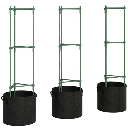 Pakeltų lysvių komplektas su grotelėmis, 3 vnt., 83,7 l, 35 x 35 x 120 cm