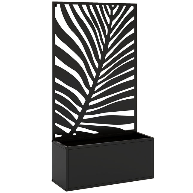 Pakeltas vazonas su grotelėmis, metalinis, 61 x 23 x 113 cm