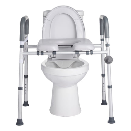 Raised Toilet Seat with Arms, Adjustable Height, 181 kg