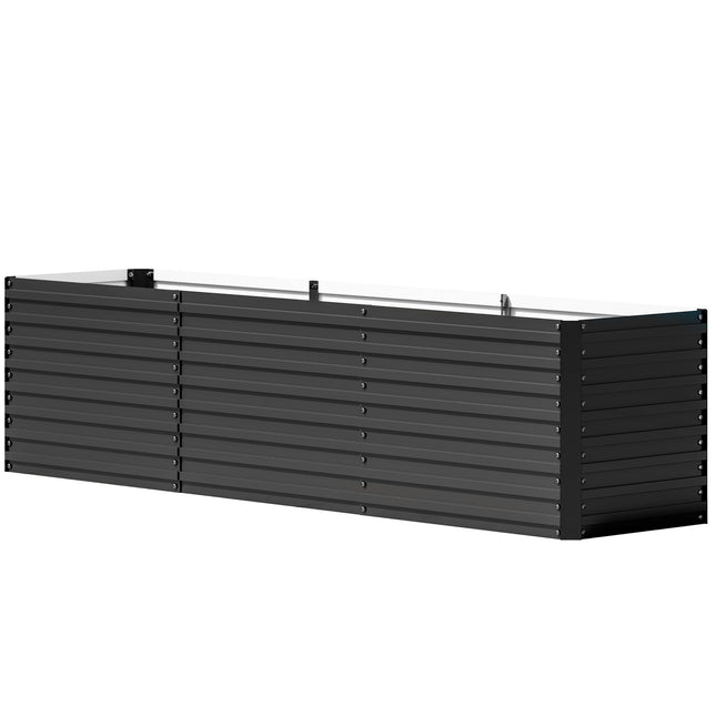 Raised garden bed in galvanized steel, weatherproof, 240x60x60 cm