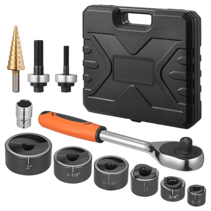 Ratchet Knockout Punch Set, 6 Dies, 12.7–50.8mm