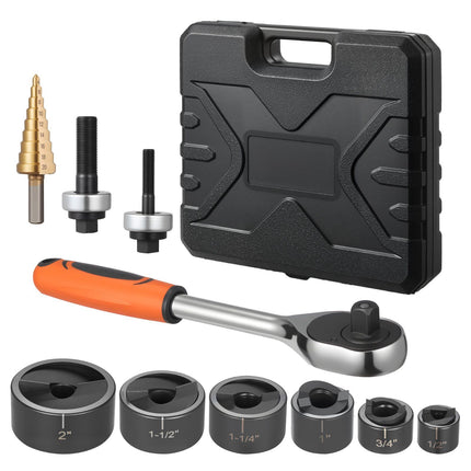 Ratchet Knockout Punch Set, 6 Dies, 12.7–50.8mm