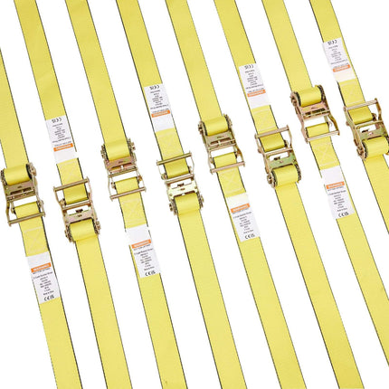 Ratchet Tie Down Straps 8-Pack, 2 in x 15 ft, E-Track