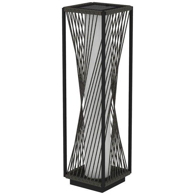 Rotango saulės energija varomas toršeras su šviesos jutikliu, 25 LED saulės lempos, bohemiško stiliaus, IP44 vandeniui atsparus saulės šviestuvas, saulės lempa, lauko lempa, baterija, saulės žibintas sodui, balkonui, lauko vejai, kiemui