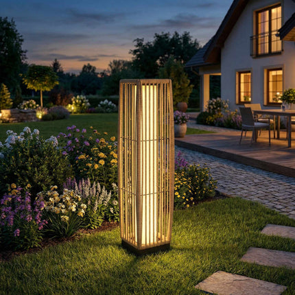 Saulės energija varomas rotango šviestuvas, lauko, IP44, automatinis įjungimas/išjungimas, 68 cm