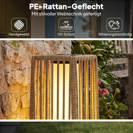 Saulės energija varomas rotango šviestuvas, lauko, IP44, automatinis įjungimas/išjungimas, 68 cm